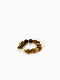 Anxiety Tiger‘s Eye Pearl Ring mit Perle