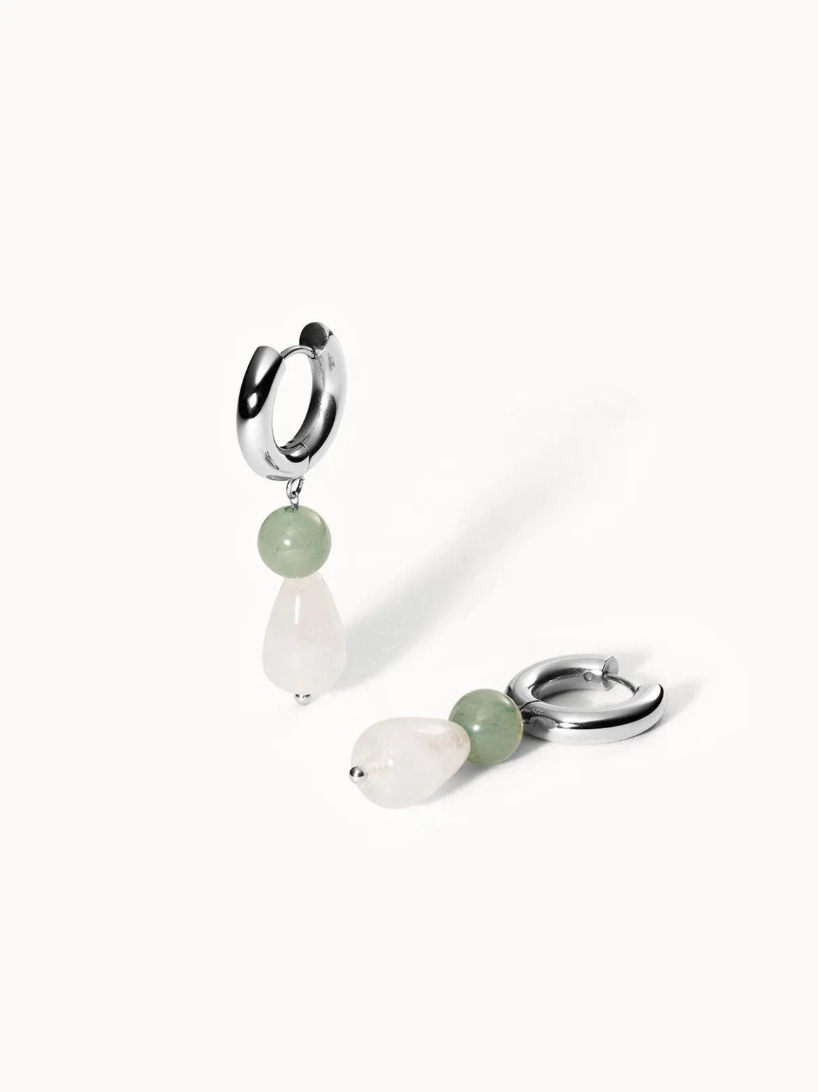 Clear Quartz Drop Creolen