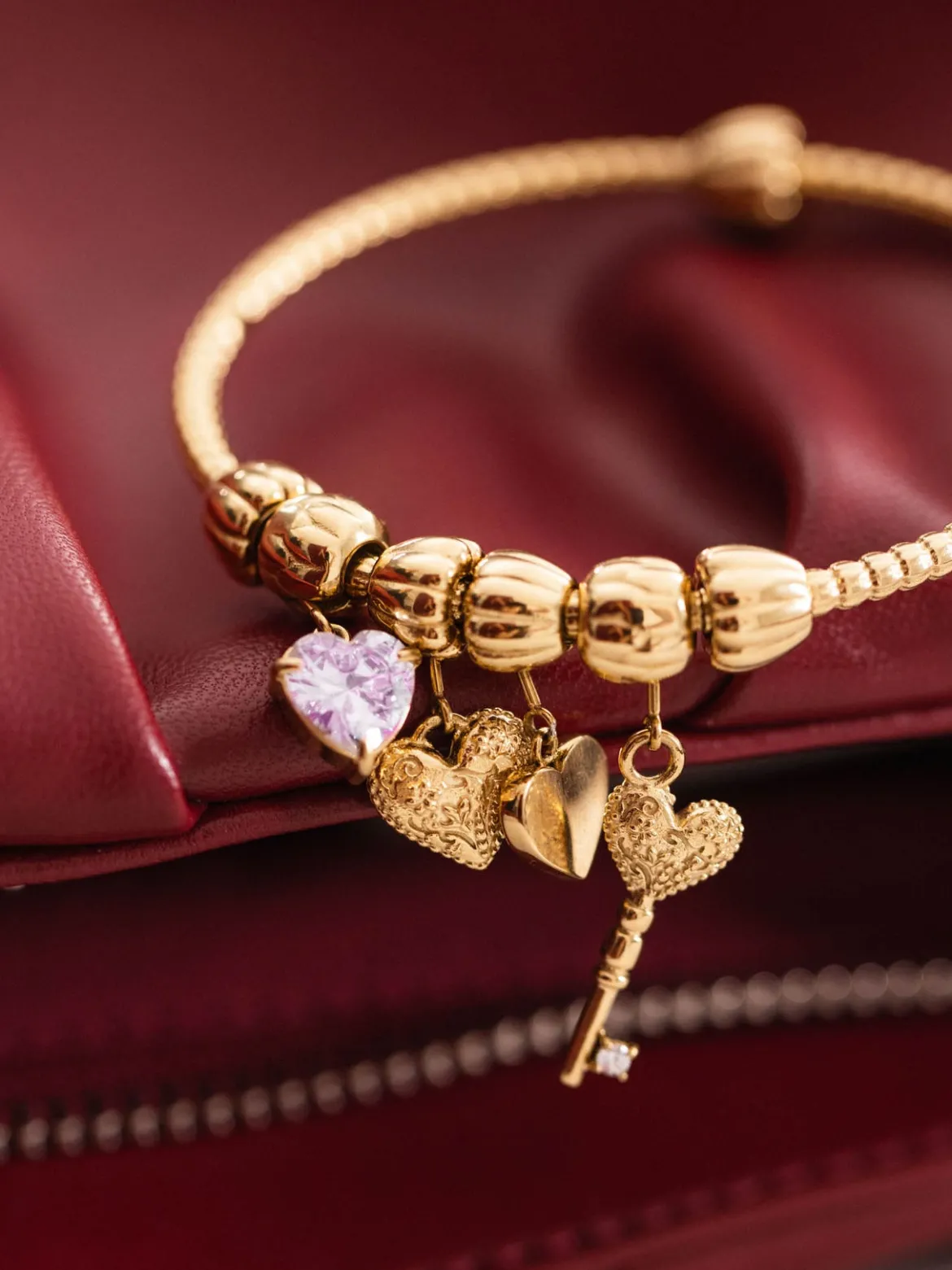 LEI Rosa Herz Charm