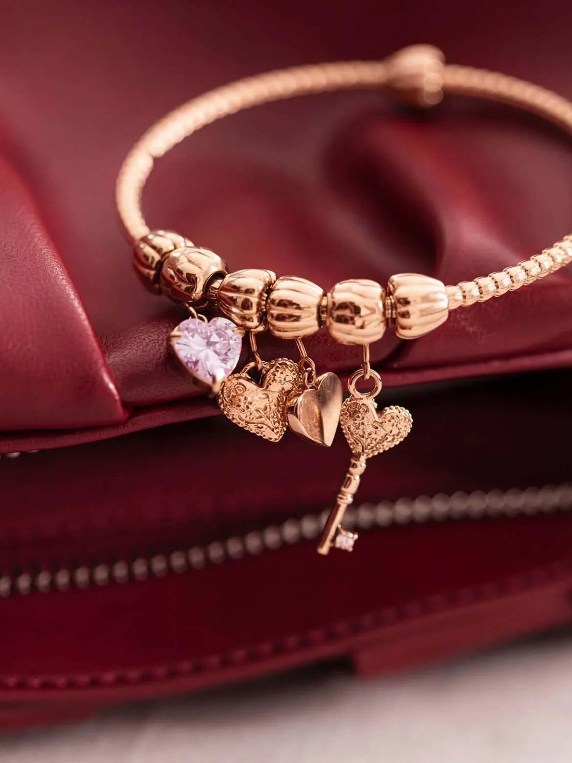 LEI Rosa Herz Charm