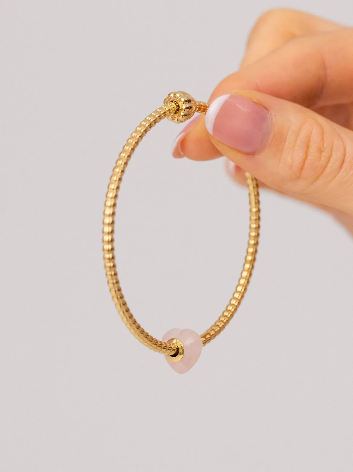 LEI Rosequarz Heart Charm