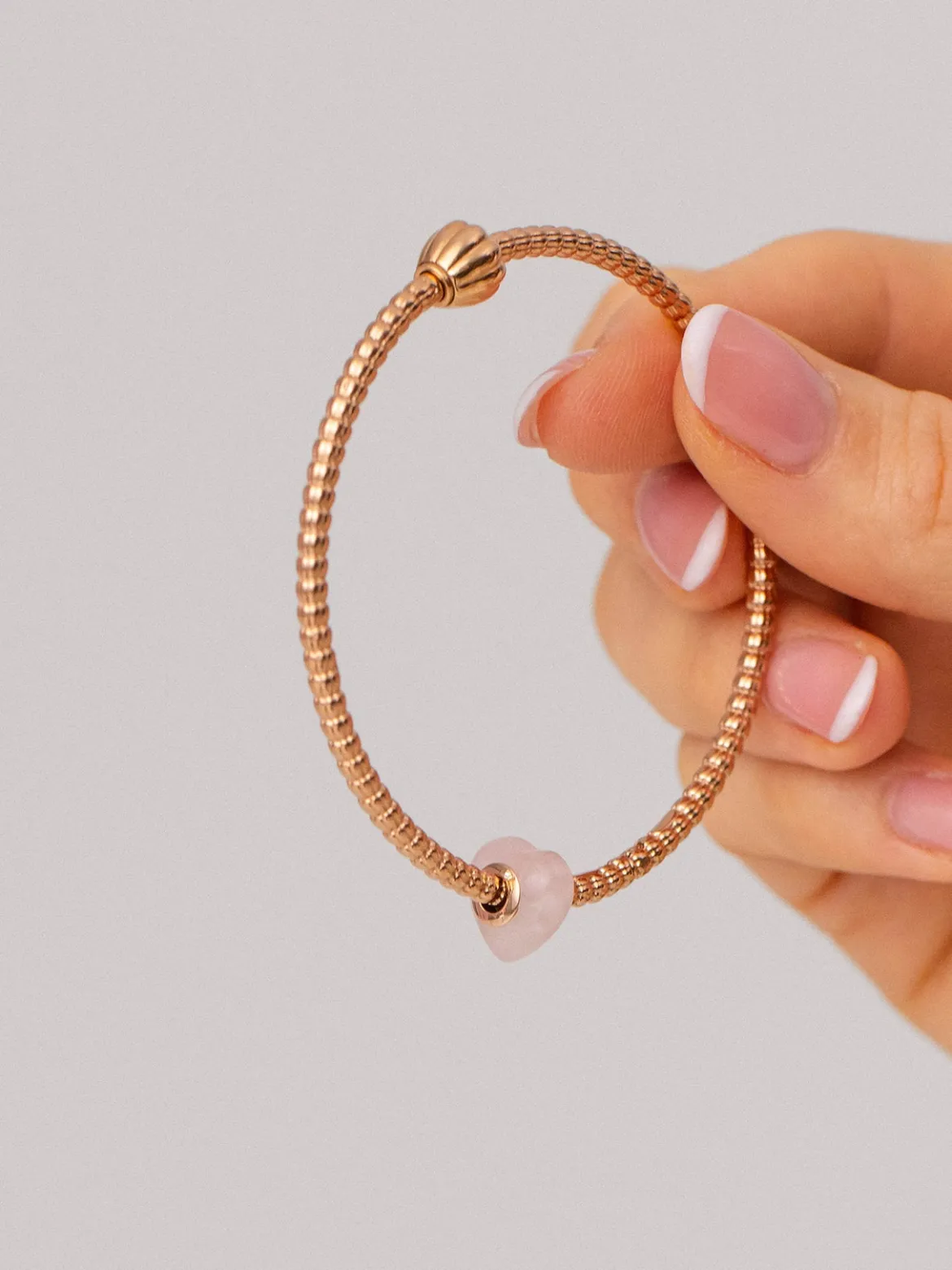 LEI Rosequarz Heart Charm