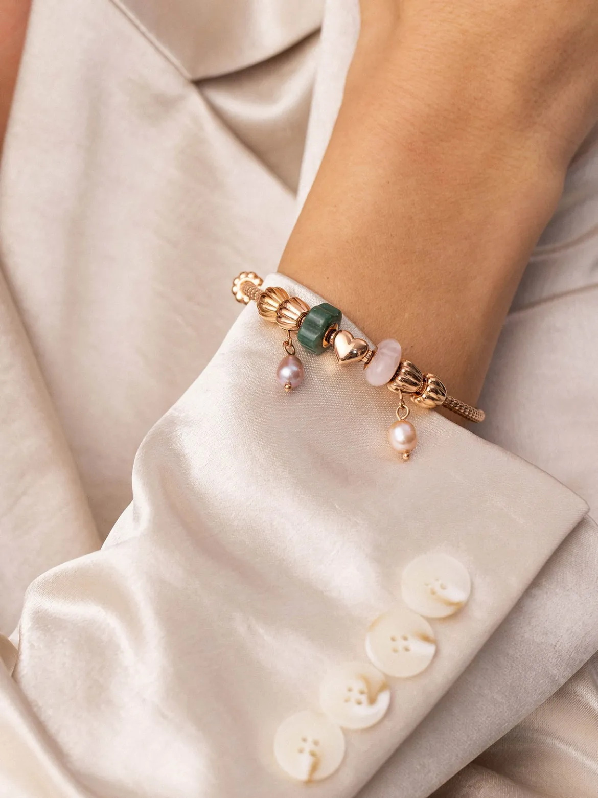 LEI Rosequarz Heart Charm