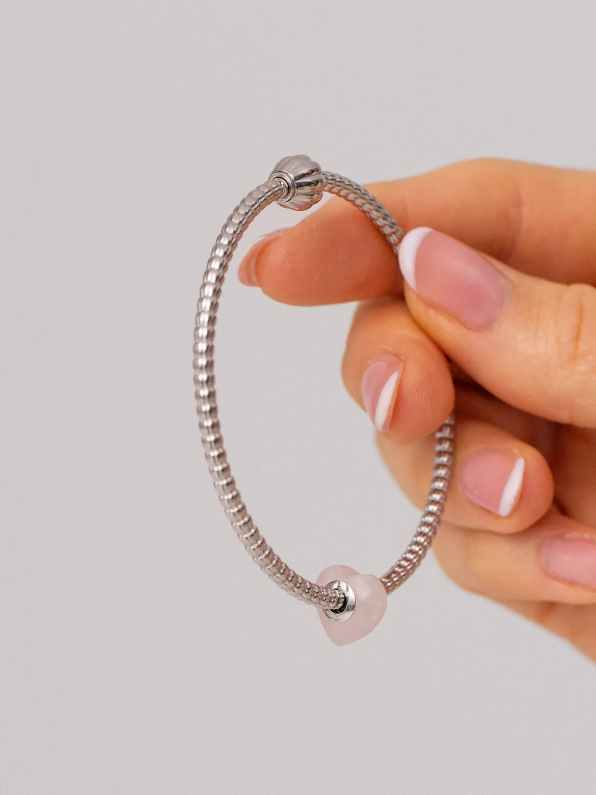 LEI Rosequarz Heart Charm