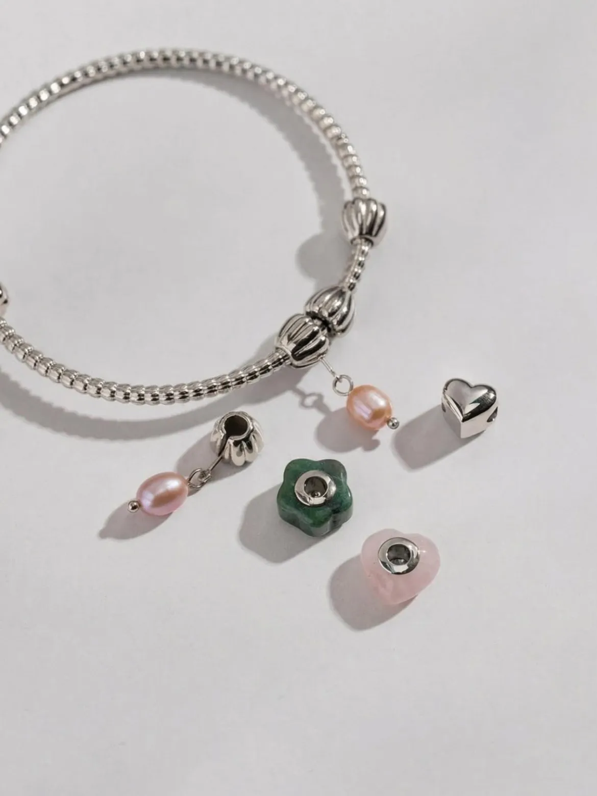 LEI Rosequarz Heart Charm
