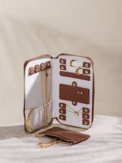 Schmuck Reiseetui braun