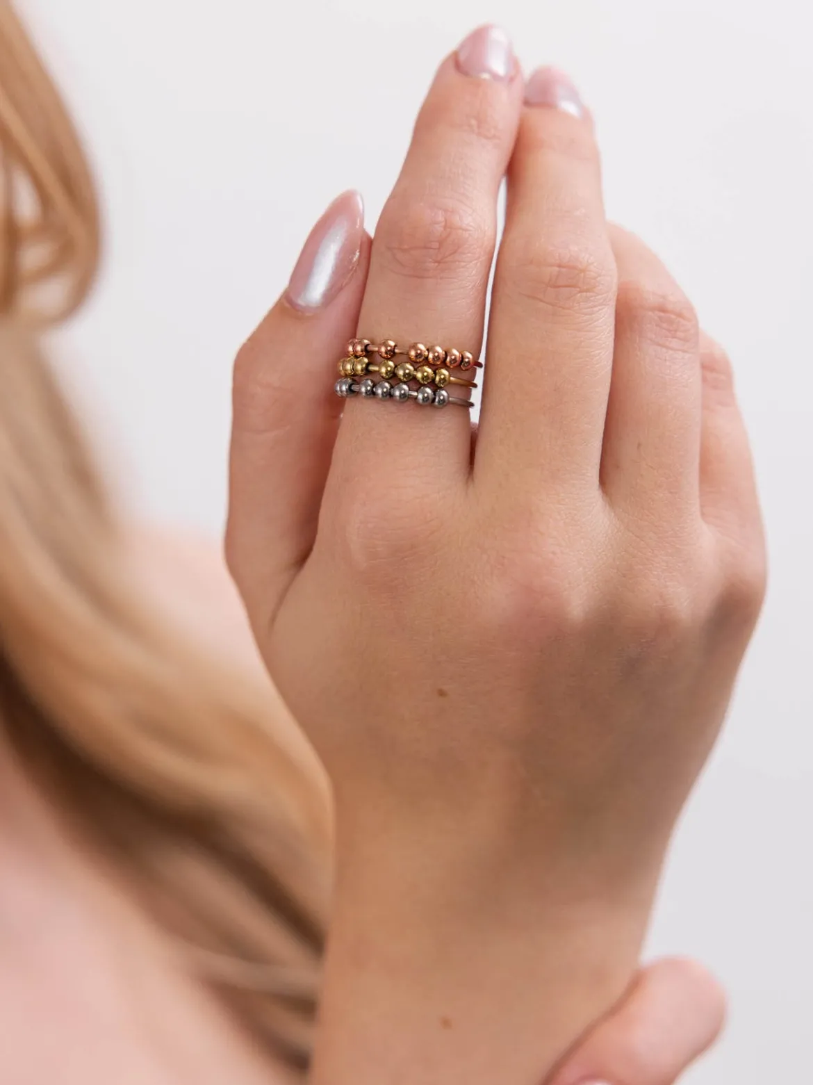 Shade Anxiety Ring-Set Tricolor